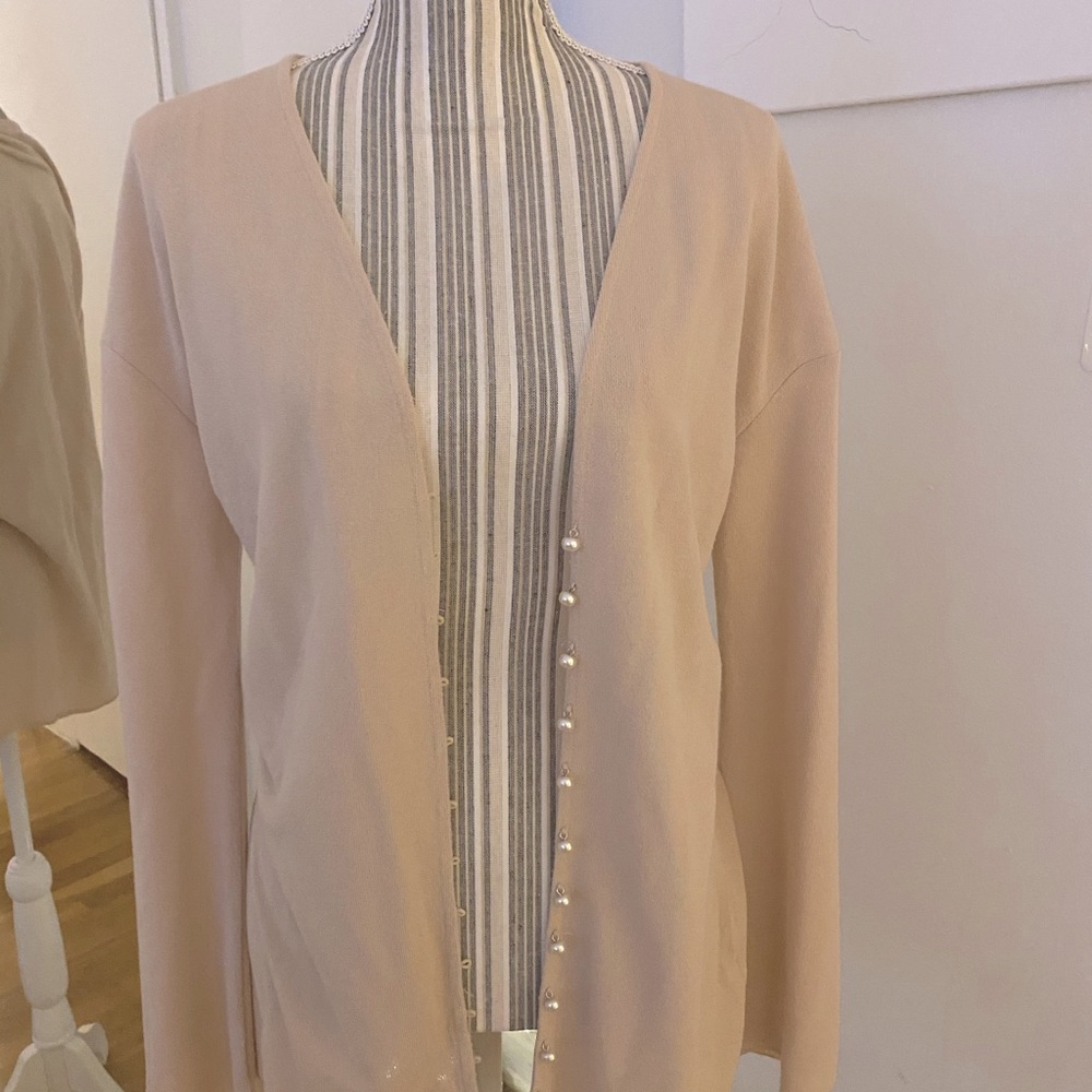 Beige Oversized Cardigan